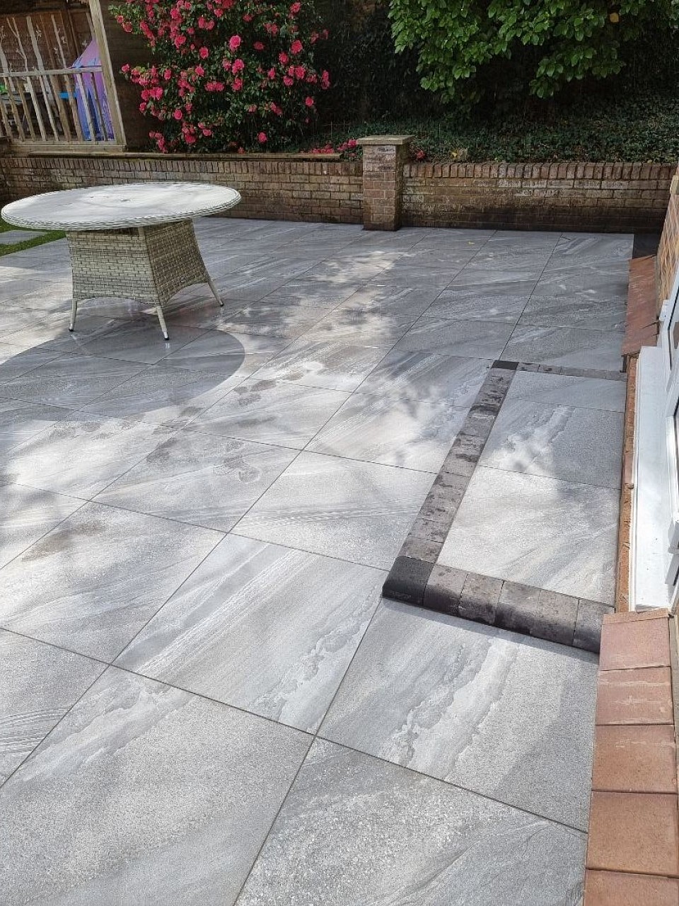 Marmo grey porcelain patio in Whiteley